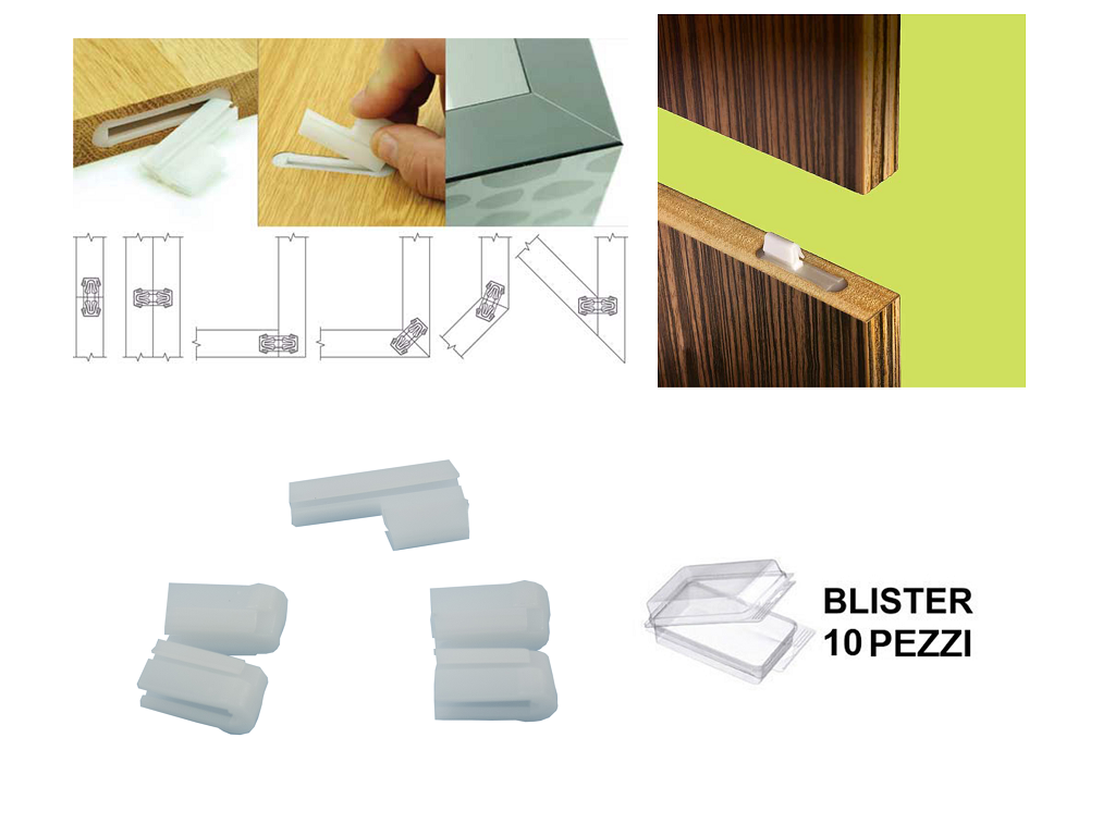 clip aggancio reversibile per assemblaggio mm40x12,7 bianco in blister pz10 ovvo.png Clip Aggancio per Assemblaggio modello Sganciabile per Pannello mm.20 Blister pz.10 | Ovvo - immagine 1